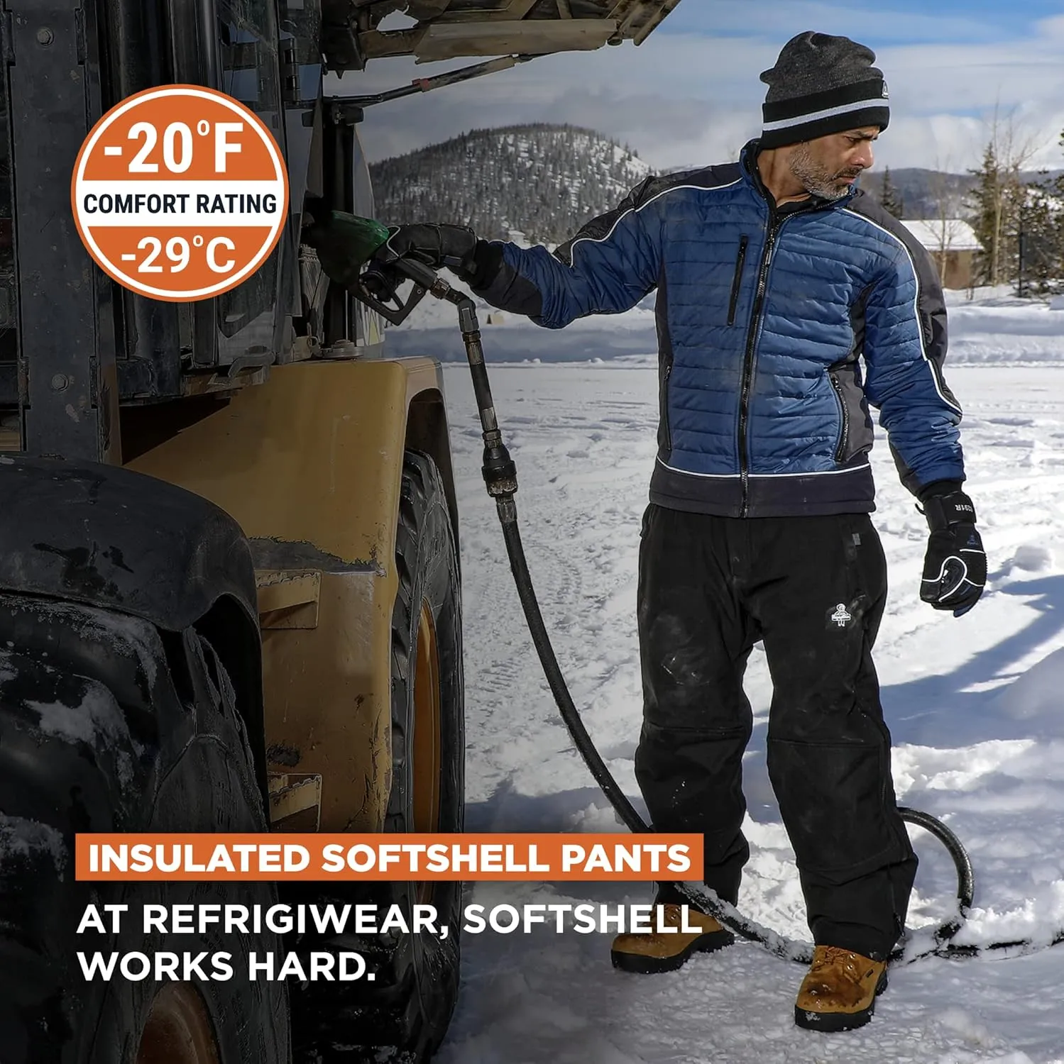 RefrigiWear Water-Resistant Warm Insulated Softshell Pants -20F Protection