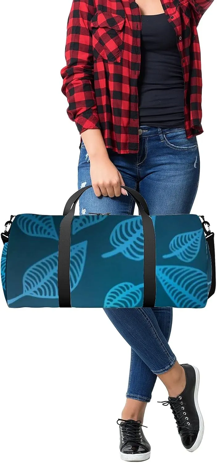Retro Navy Blue Oriental Natural Texture Sports Bag Tote Bag Waterproof Gym Bag with Shoulder Strap Zipper 2 Side Pockets for Men and Women, Travel and Storage Shoulder Bag.