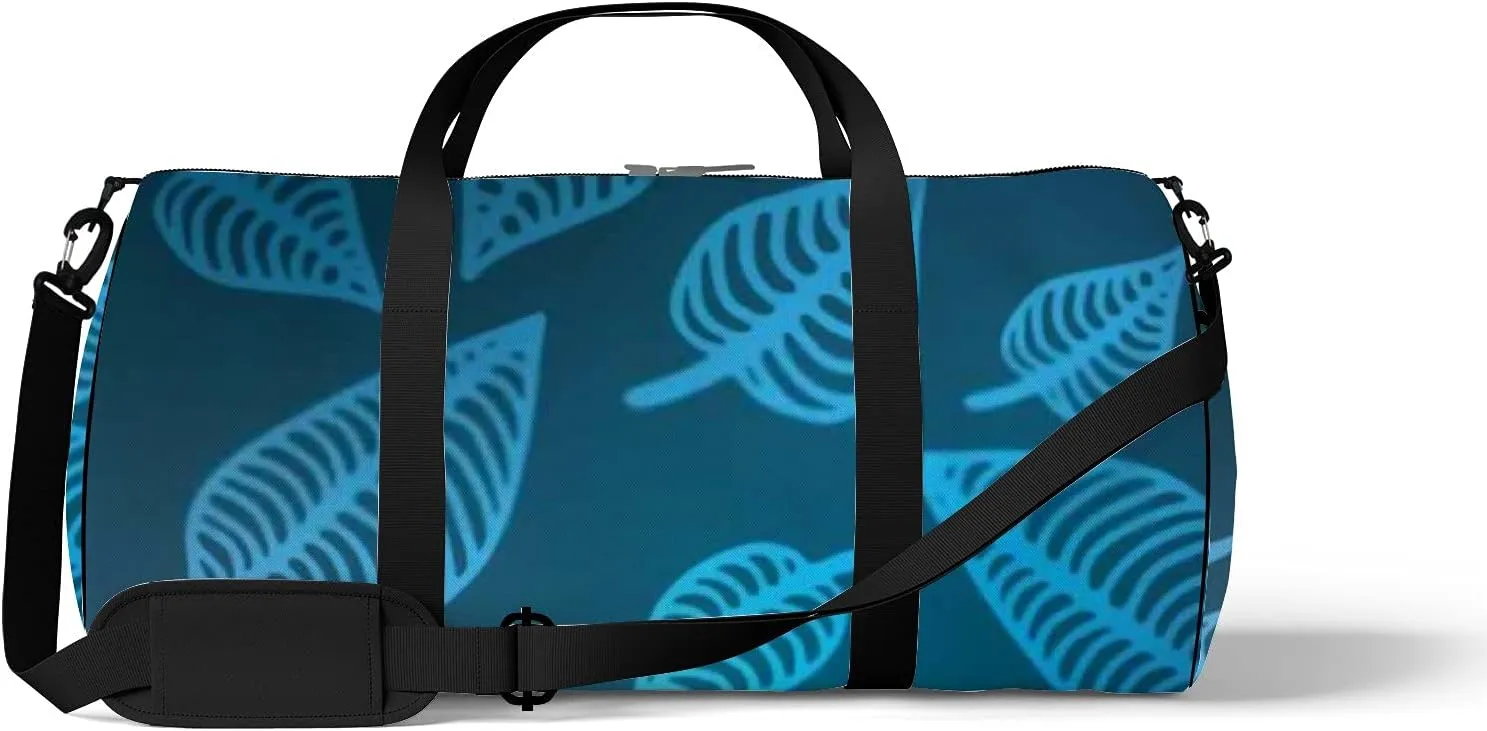 Retro Navy Blue Oriental Natural Texture Sports Bag Tote Bag Waterproof Gym Bag with Shoulder Strap Zipper 2 Side Pockets for Men and Women, Travel and Storage Shoulder Bag.