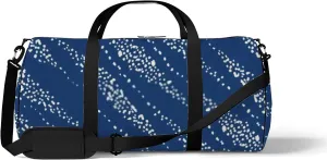Retro Navy Blue White Pattern Sports Bag Tote Bag Waterproof Gym Bag with Shoulder Strap Zipper 2 Side Pockets for Men and Women, Travel and Storage Shoulder Bag.