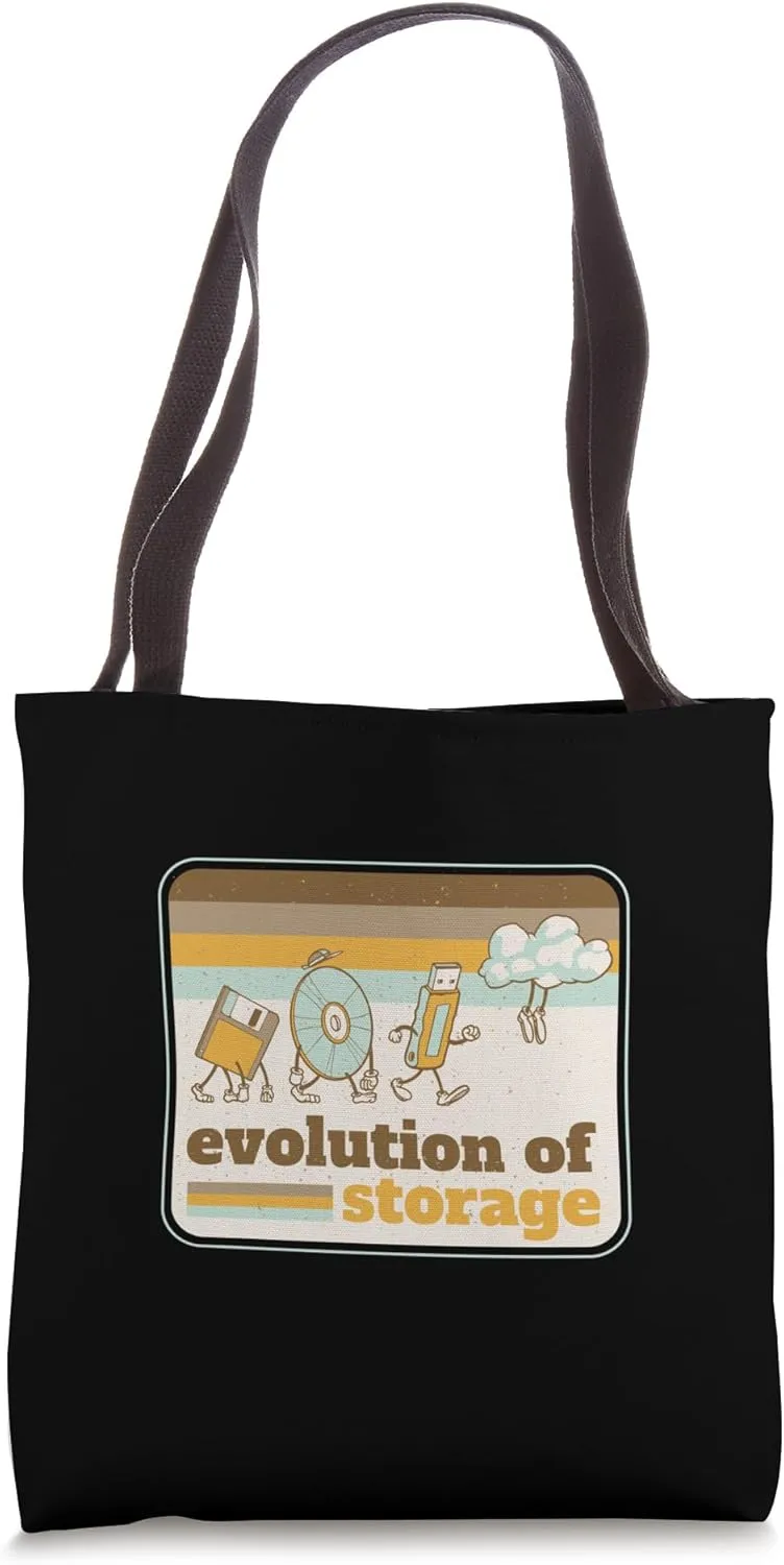 Retro Technology Evolution of Storage Tote Bag