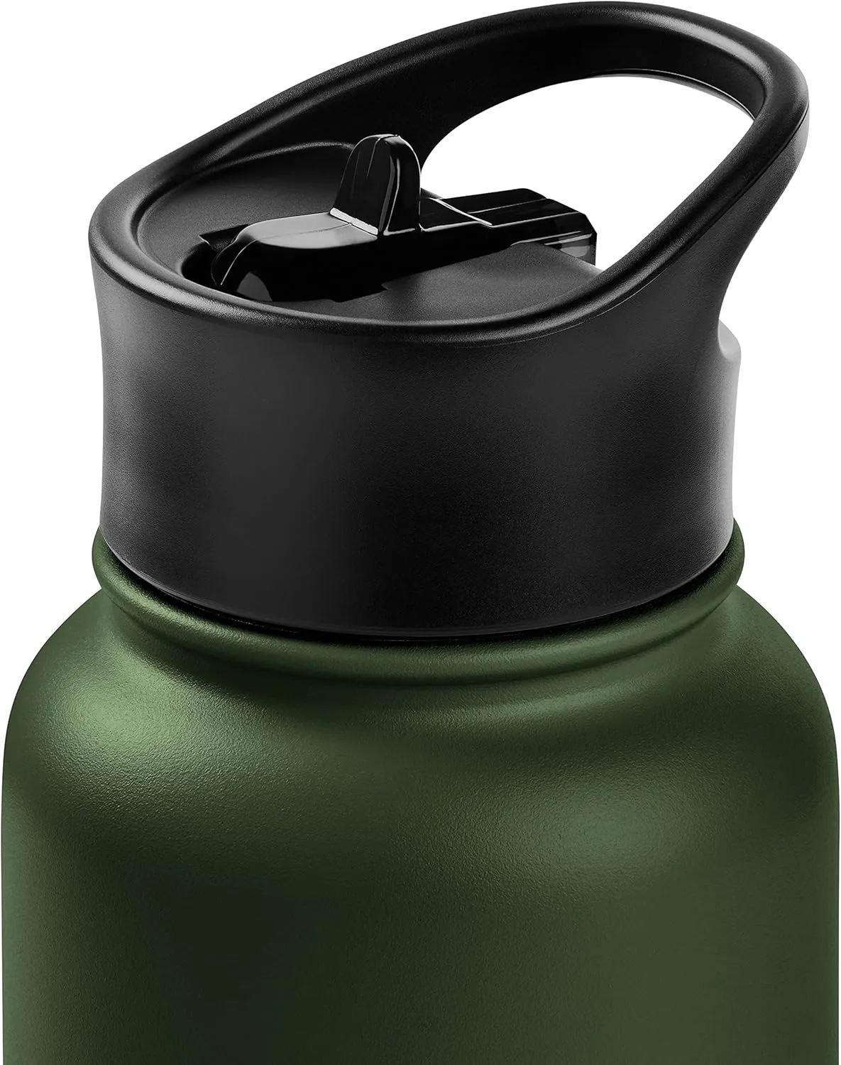 Retrospec Alder Insulated Water Bottle with Straw Lid & Handle Cap - Stainless Steel Wide Mouth Double-Wall Vacuum Insulated Thermos - BPA Free Leakproof Canteen