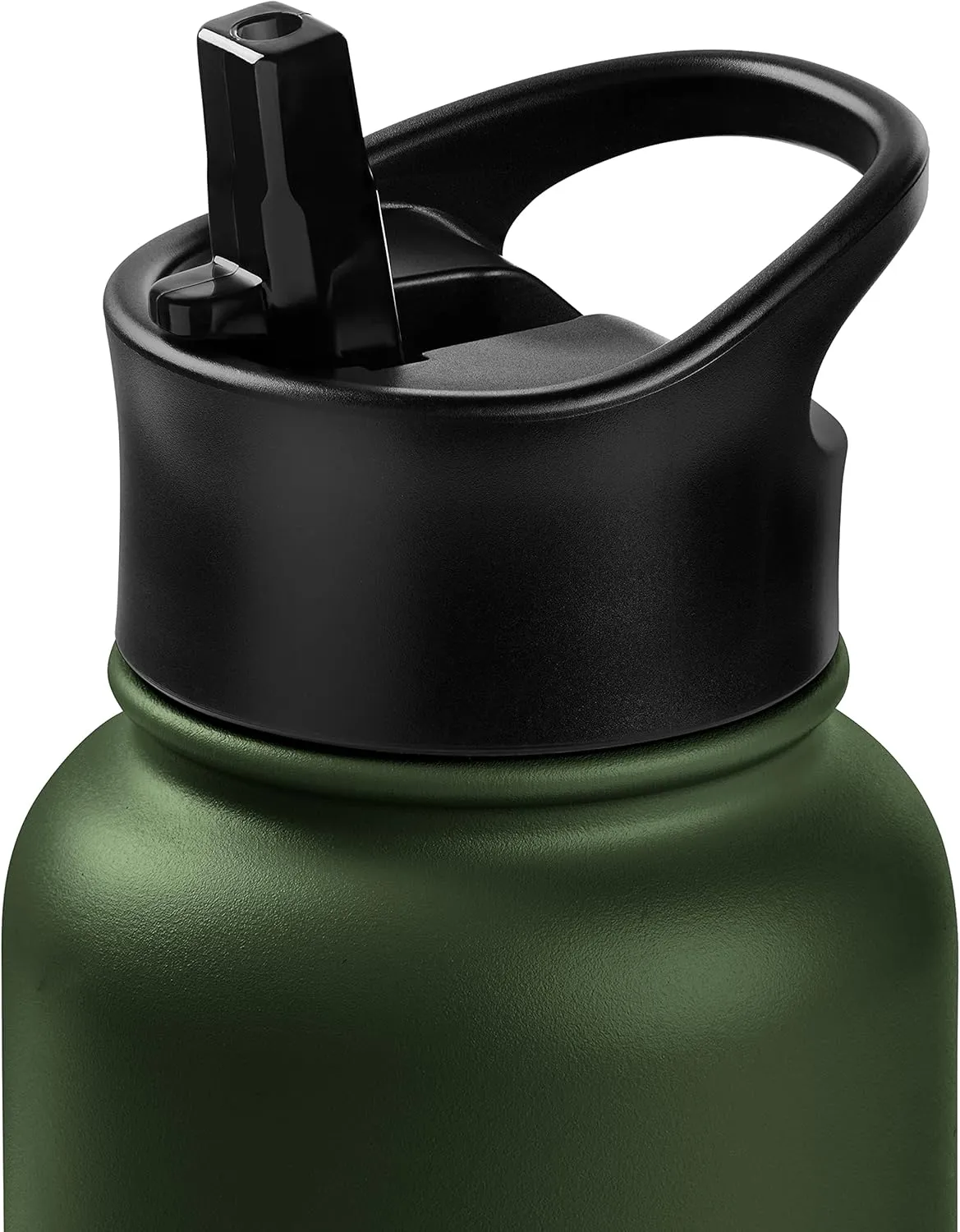 Retrospec Alder Insulated Water Bottle with Straw Lid & Handle Cap - Stainless Steel Wide Mouth Double-Wall Vacuum Insulated Thermos - BPA Free Leakproof Canteen