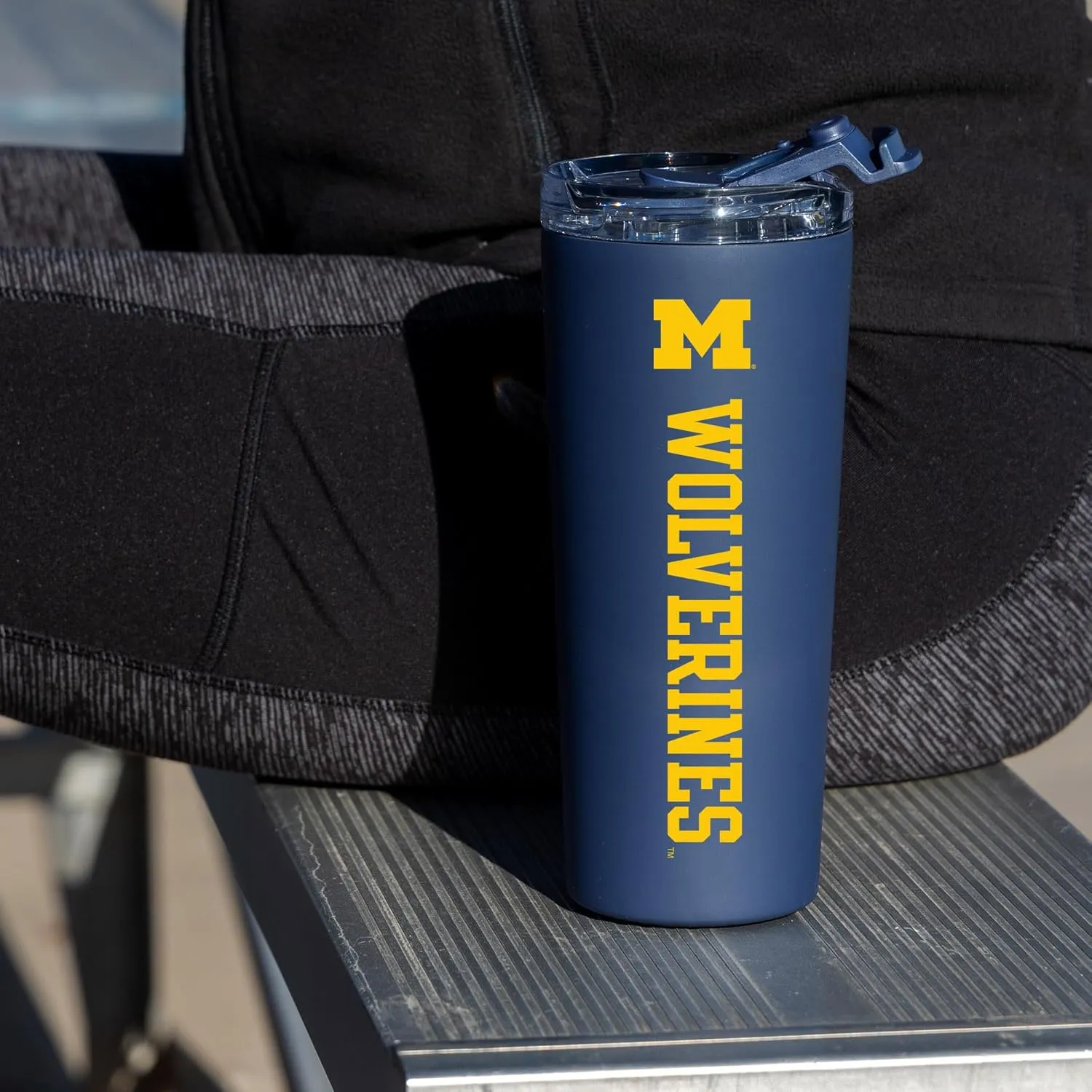 Rico Industries NCAA 24oz Stainless Steel Tumbler with Lid and Dual Functioning Lid (Sip or Use Straw)