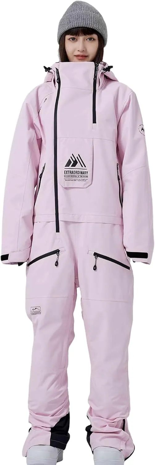 RIUIYELE Womens Mens One Pieces Ski Suits Jumpsuits Insulated Waterproof Snowsuits Winter Outdoor Snowboard Coveralls