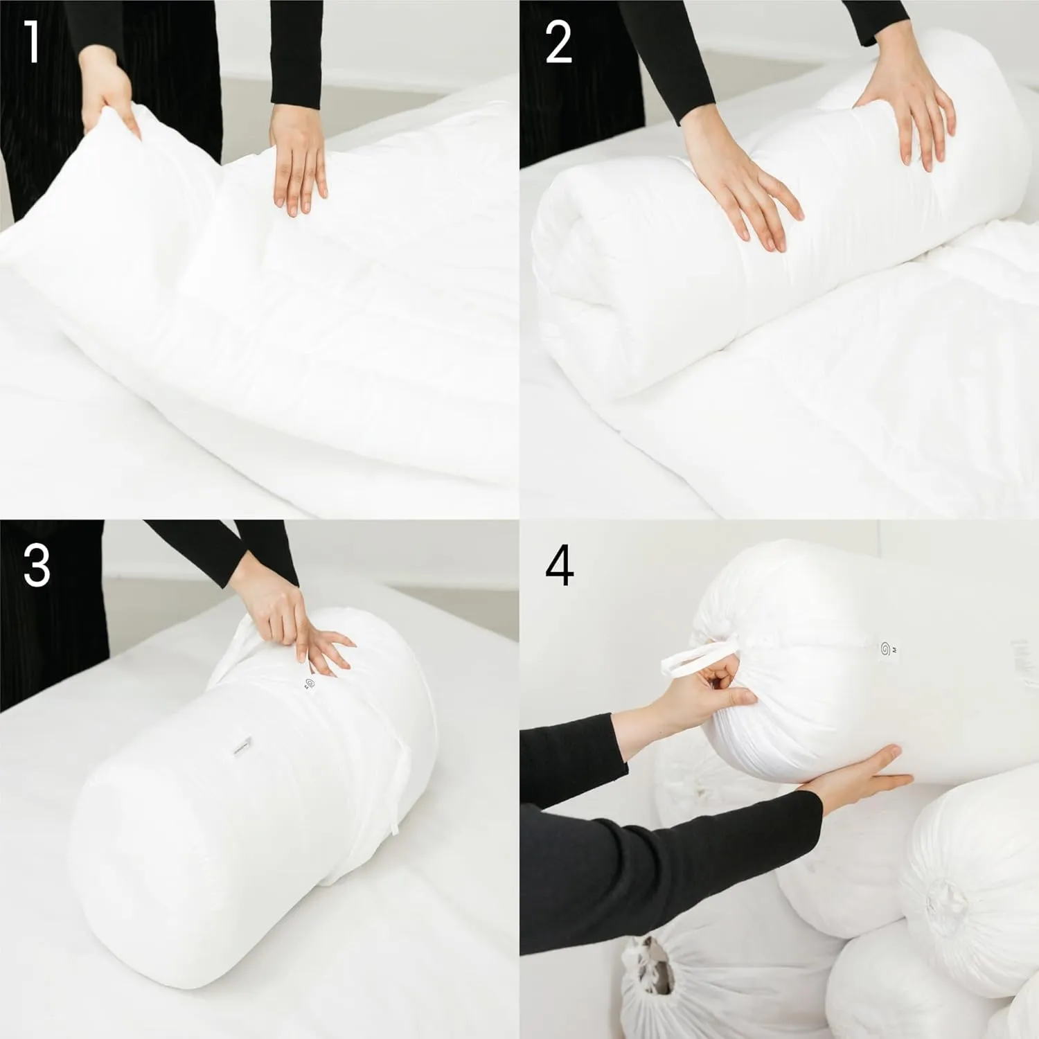 Roll&Stack Storage Bag Organizer, L(58L) X 2, White - Perfect for Comforters, Blankets, Bedding, Bulky Clothes, and Puffer Jackets, Breathable, Dustproof, Washable, and Durable