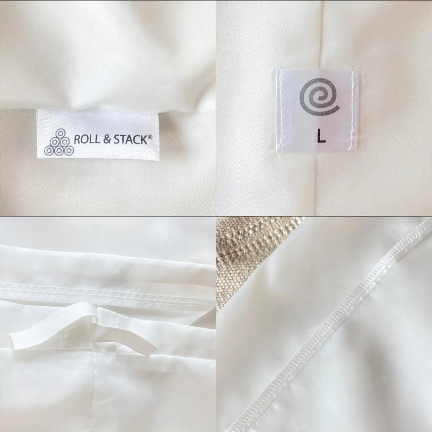 Roll&Stack Storage Bag Organizer, XL(92L) X 2, White - Perfect for Comforters, Blankets, Bedding, Bulky Clothes, and Puffer Jackets, Breathable, Dustproof, Washable, and Durable