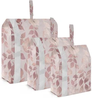 Rose Gold Twig Travel Storage Bag with Lanyard - Portable Lightweight Classified Storage Bag with Zipper, Dust and Waterproof Travel Packing Cube for Suitcase,3 Pieces