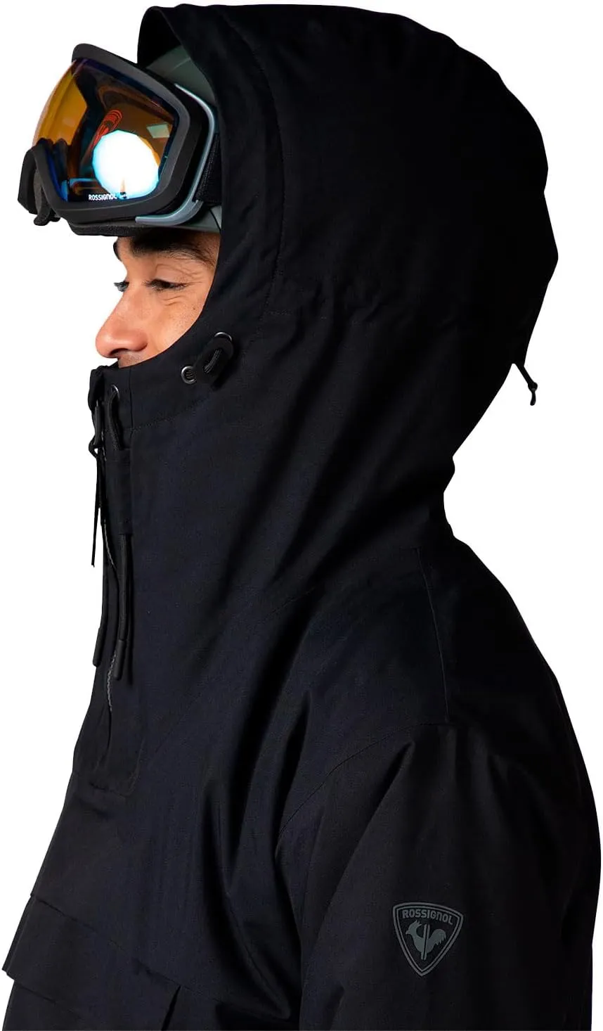 Rossignol Men's Snowboard Anorak Waterproof Windproof Ventilated Relaxed Fit Insulated 1/4 Zip Jacket with Multiple Pockets