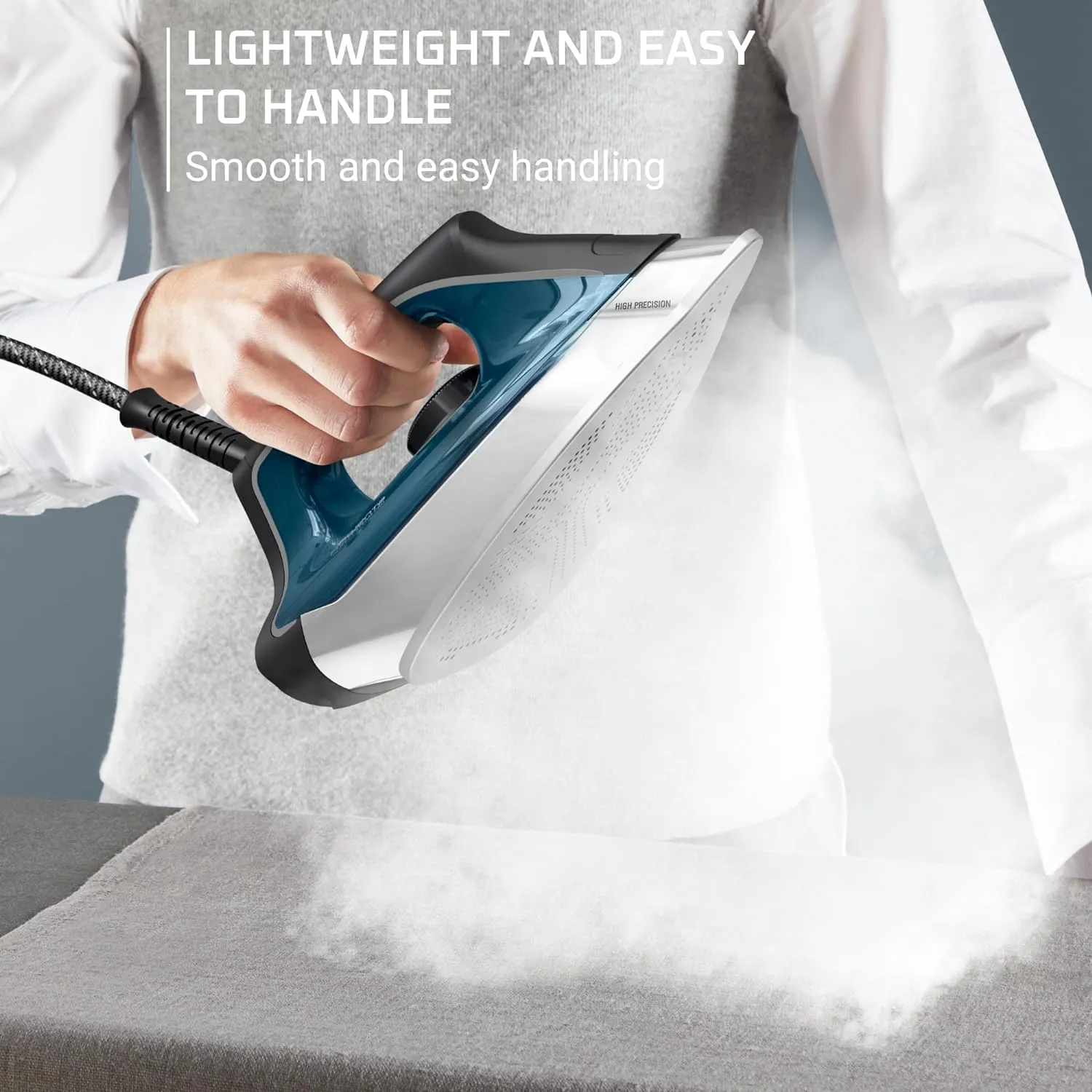 Rowenta, Iron, Stainless Steel Soleplate Professional Steam Station for Clothes, 1.1L Removable Tank, Fast Heat Up, 1800 Watts, Blue Clothes Iron, DG8624