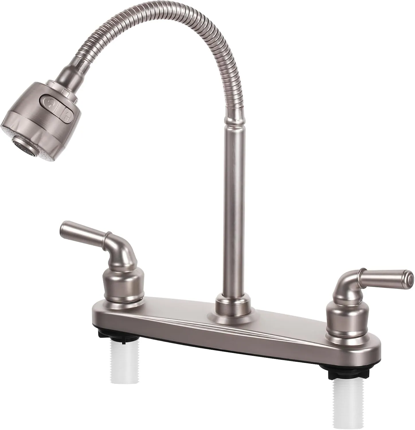 RV Kitchen Faucet Non-Metallic, Flexible Spout for Campers, Motorhomes, Travel Trailers (Brushed Nickled)
