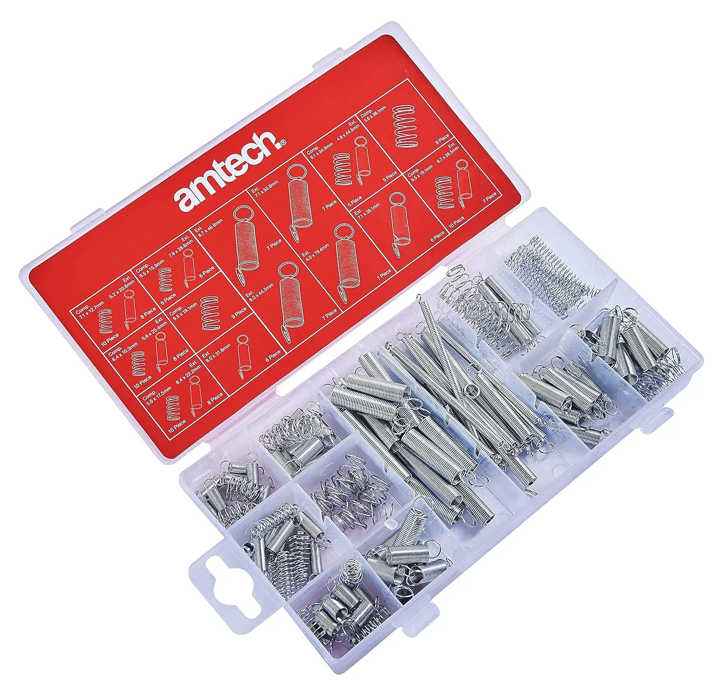 S6210 Metal Spring Assortment Set with Compression Springs and Extension Springs, 150pc, Plus Storage Case