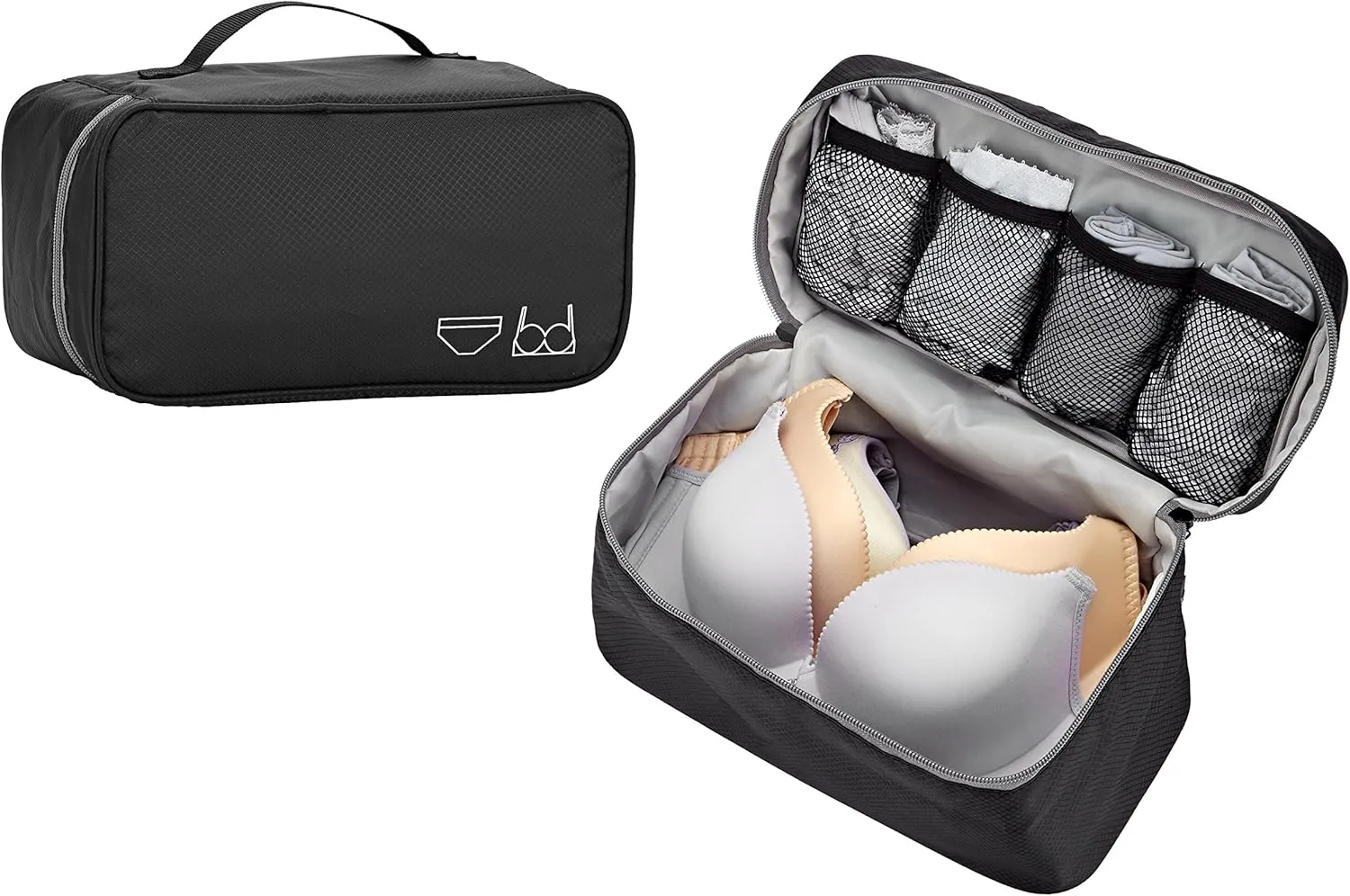 SACSTAR Travel Toiletry Bag for Women, Bra Organizer Underwear Storage Bag For Cosmetics, Toiletries, Hotel, Home, Bathroom, Airplane