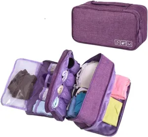 SACSTAR Travel Toiletry Bag for Women, Bra Organizer Underwear Storage Bag For Cosmetics, Toiletries, Hotel, Home, Bathroom, Airplane