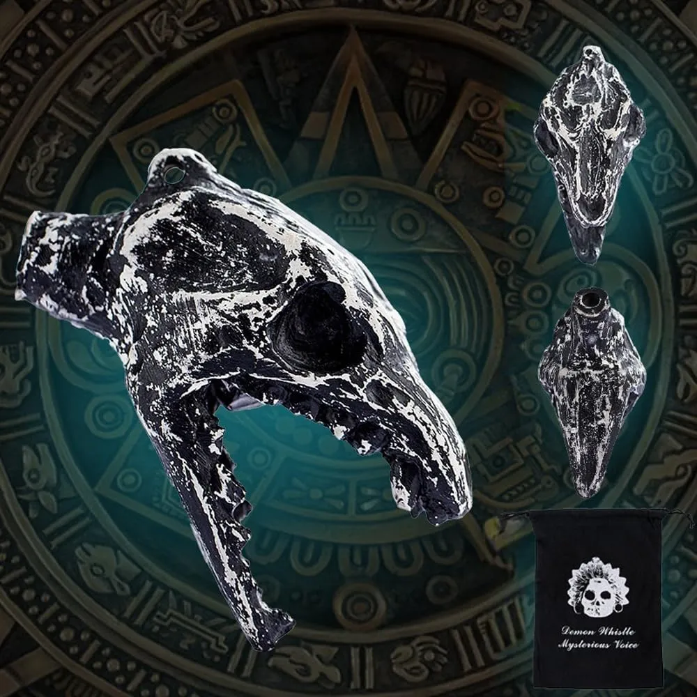 Screaming Aztec Death Whistle at High Decibel, The Dinosaur Skull Shape Authentic Human Scream Sound Death Whistle (Dinosaur Skull)