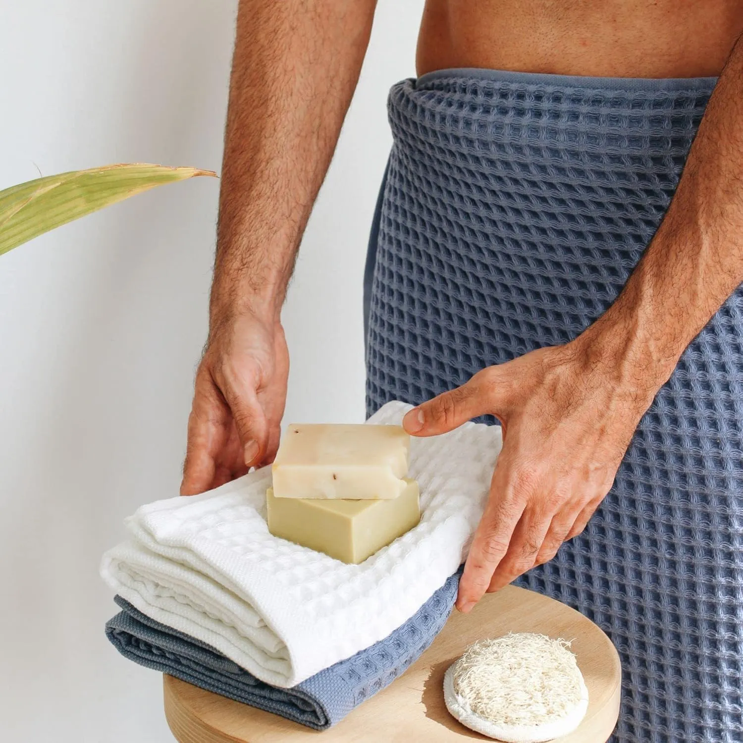 sea me at home Waffle Hand Towel – 100% Turkish Cotton, Quick-Dry, Soft and Absorbent Bathroom Towel