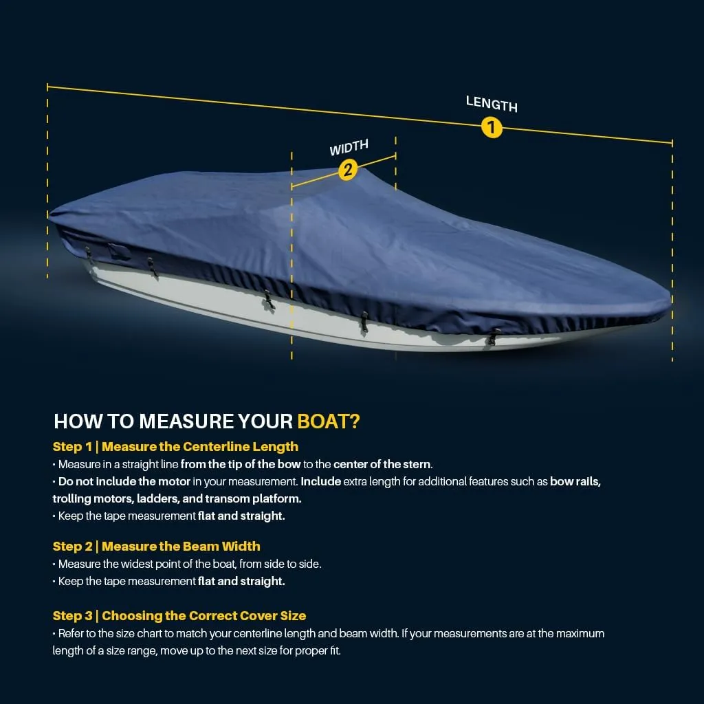 Seal Skin Covers Universal Boat Cover, Waterproof Marine-Grade Cover for 12'-14' L & Up to 68" W, Heavy-Duty & UV-Resistant, Ideal for Bass Boats, V-Hull, Fishing & Runboat