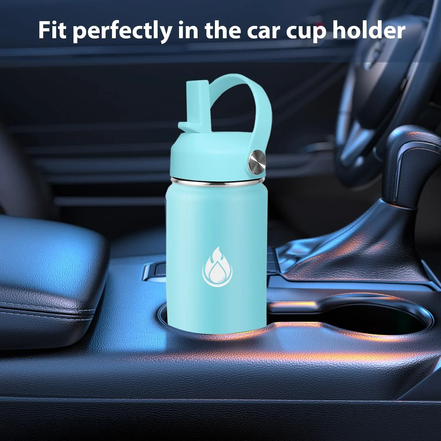SENDESTAR Water Bottle 40oz Double Wall Vacuum Insulated Leak Proof Stainless Steel Sports Water Bottle—Wide Mouth with New Flex Straw Lid & Spout Lid (Bubble Gum)