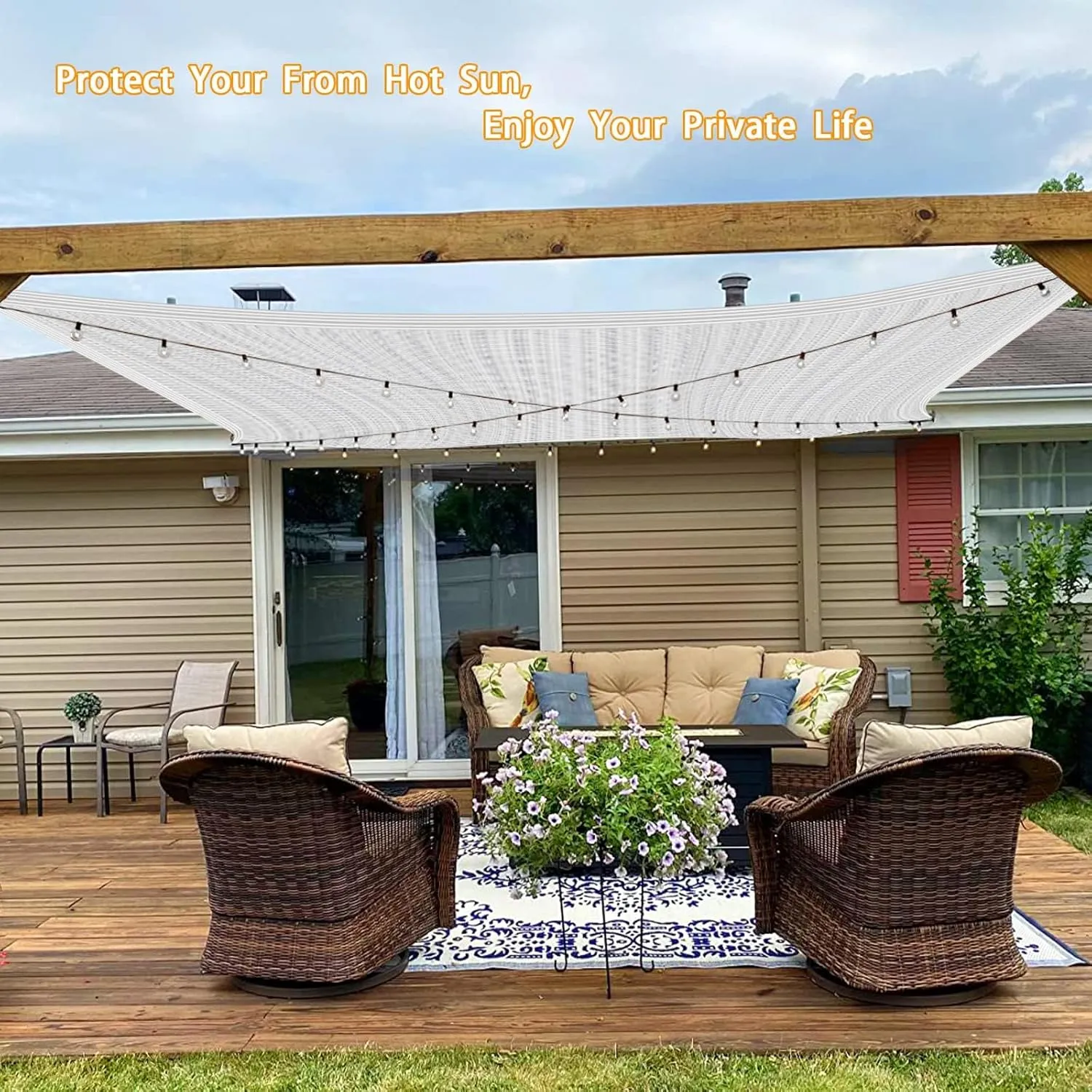 Shade Cloth - 80% Garden Shade Cloth, Mesh Tarp - for Greenhouse Plants Patio Sun Shade - for Cars Pergola Chicken Coops Dogs with Grommets Outdoor Shade Covers