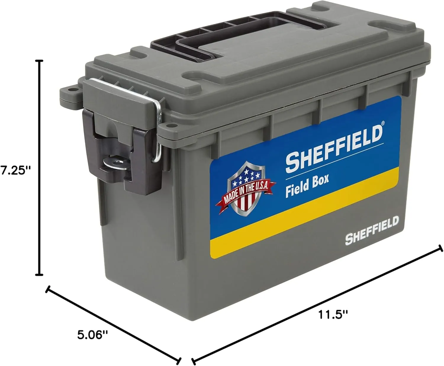 Sheffield 12626 Ammo Storage Box, .30 Cal, Water Resistant, Lockable, Made in USA, Green (Pack of 6)