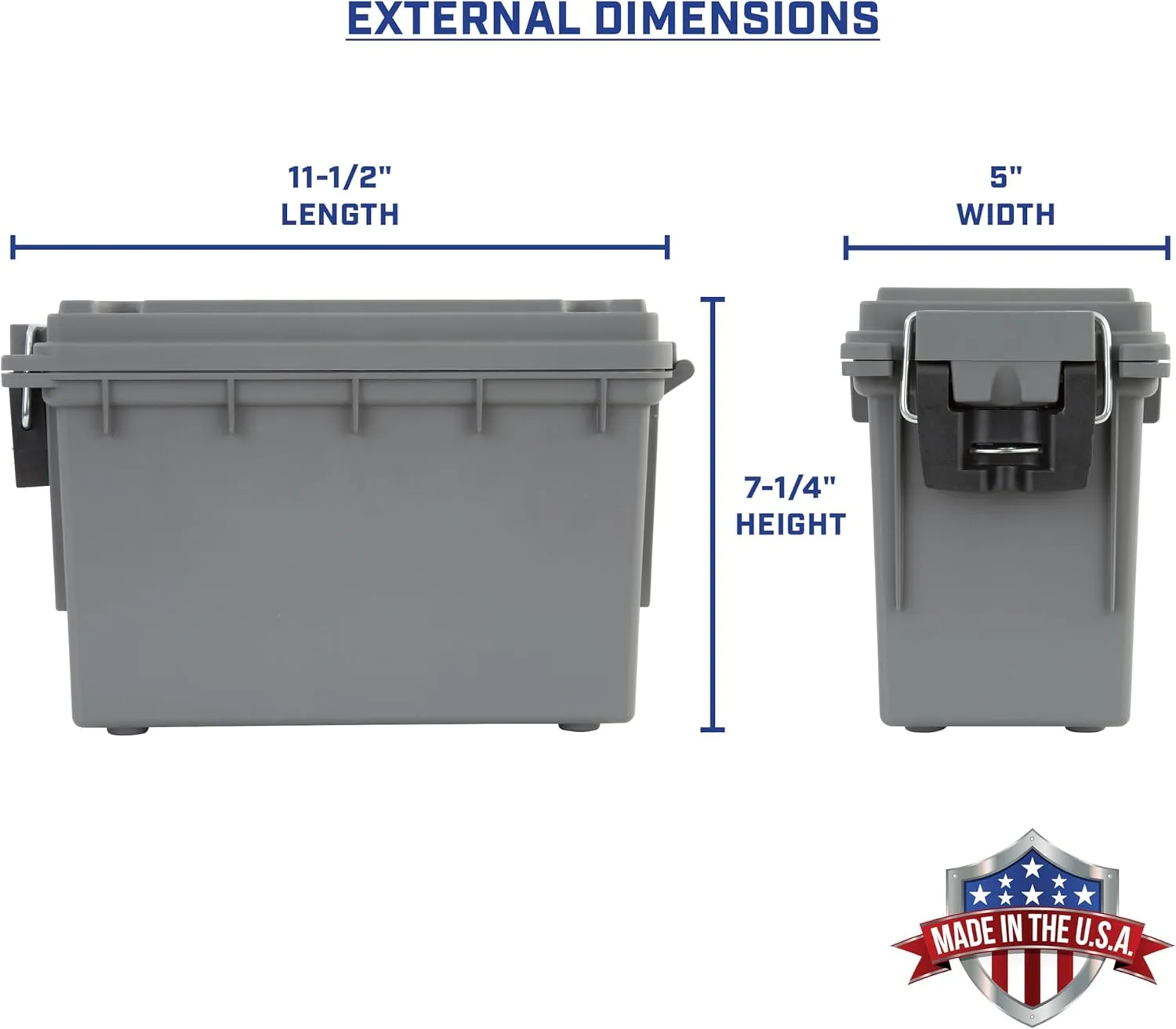 Sheffield 12759 4-Pack Ammo Storage Box, Stackable .30 Cal Field Boxes, Water and Dust Resistant, Lockable Storage Box with Handle, Secures Hunting Gear, Supplies, and Bullets, Made in the USA, Gray