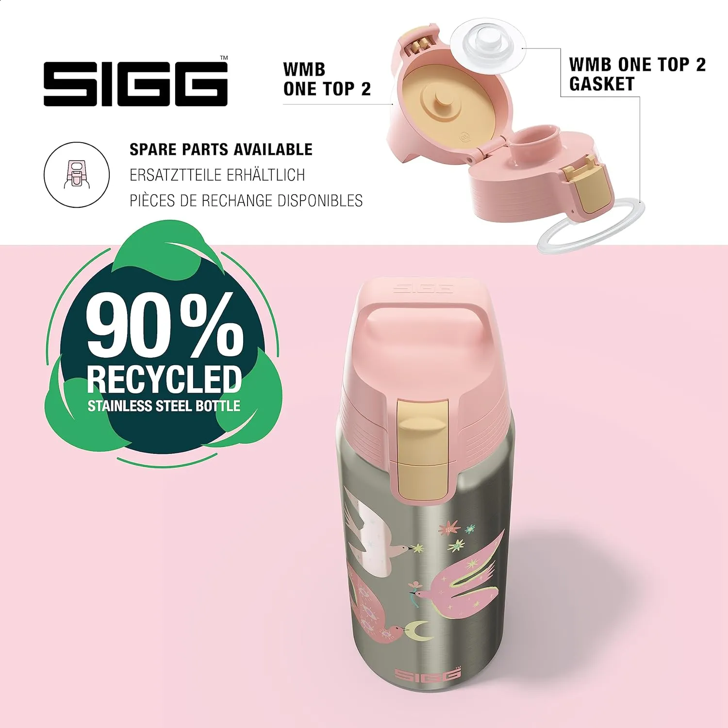 SIGG - Insulated Kids Bottle - Shield One Therm - For Carbonated Beverages - Dishwasher Safe - Stainless Steel - 17 Oz