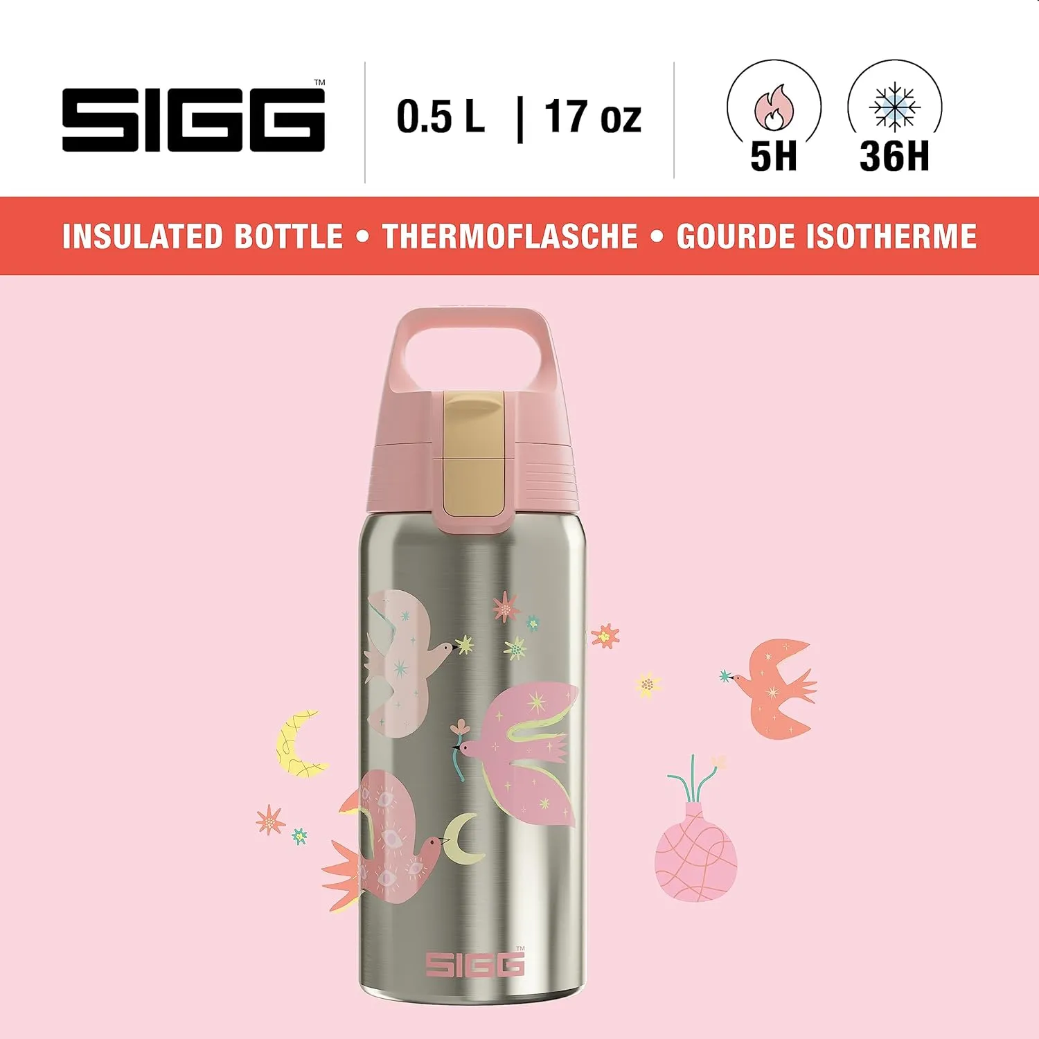 SIGG - Insulated Kids Bottle - Shield One Therm - For Carbonated Beverages - Dishwasher Safe - Stainless Steel - 17 Oz