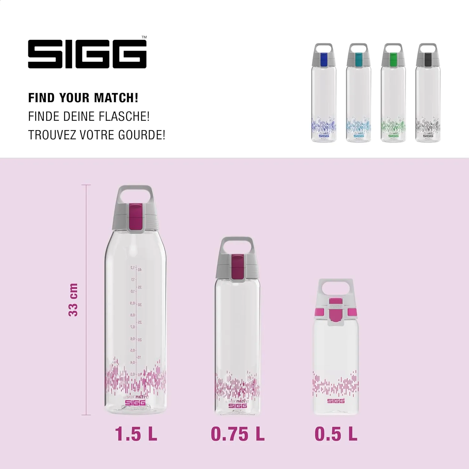 SIGG - Tritan Renew Transparent Water Bottle - Total Clear ONE MyPlanet - For Carbonated Beverages - Dishwasher Safe - With Fruit Strainer - Leakproof & Lightweight - BPA Free - 17 Oz / 25 Oz / 51 Oz