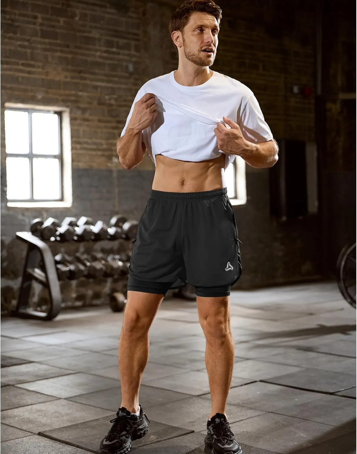 SILKWORLD Gym Shorts Men 2 in 1 Quick Dry Athletic Shorts 2~3 Pack Running Shorts for Men with Zipper Pockets