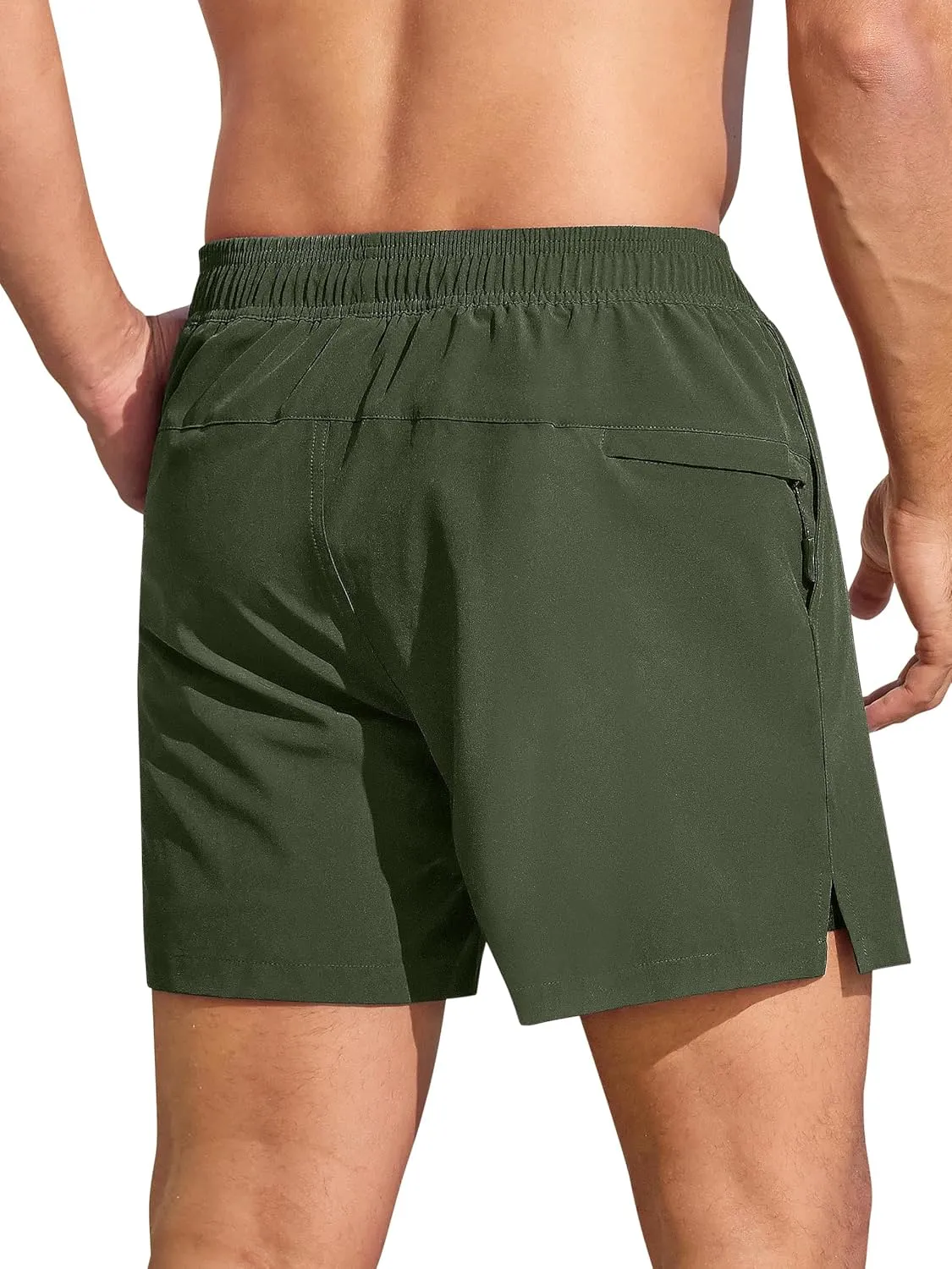 SILKWORLD Men's Swim Trunks Quick Dry Bathing Suits 6 Inch Swimming Shorts with Compression Liner and Zipper Pockets