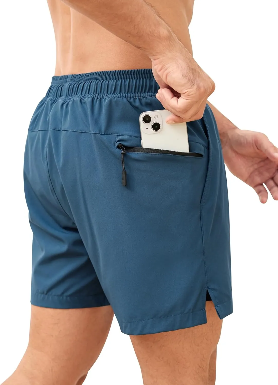 SILKWORLD Men's Swim Trunks Quick Dry Bathing Suits 6 Inch Swimming Shorts with Compression Liner and Zipper Pockets
