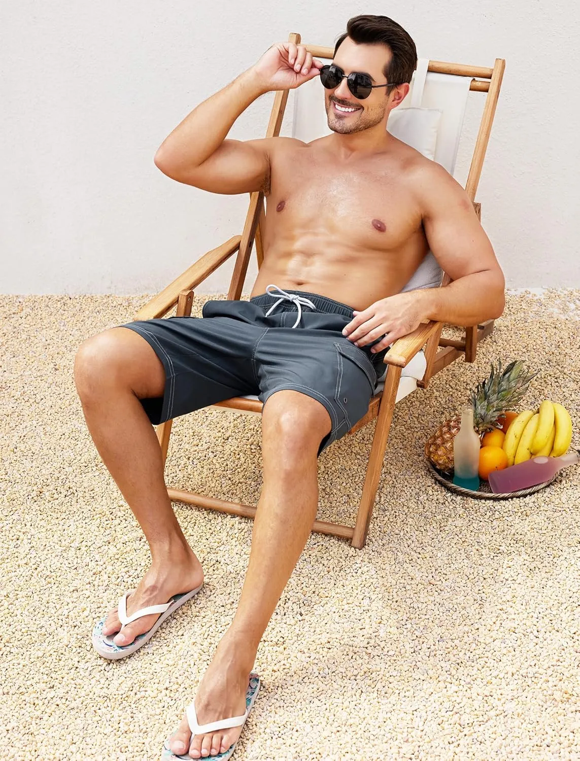 SILKWORLD Mens Swim Trunks with Compression Liner 9 Inch Bathing Suits Quick-Dry Swimming Beach Shorts with Cargo Pockets