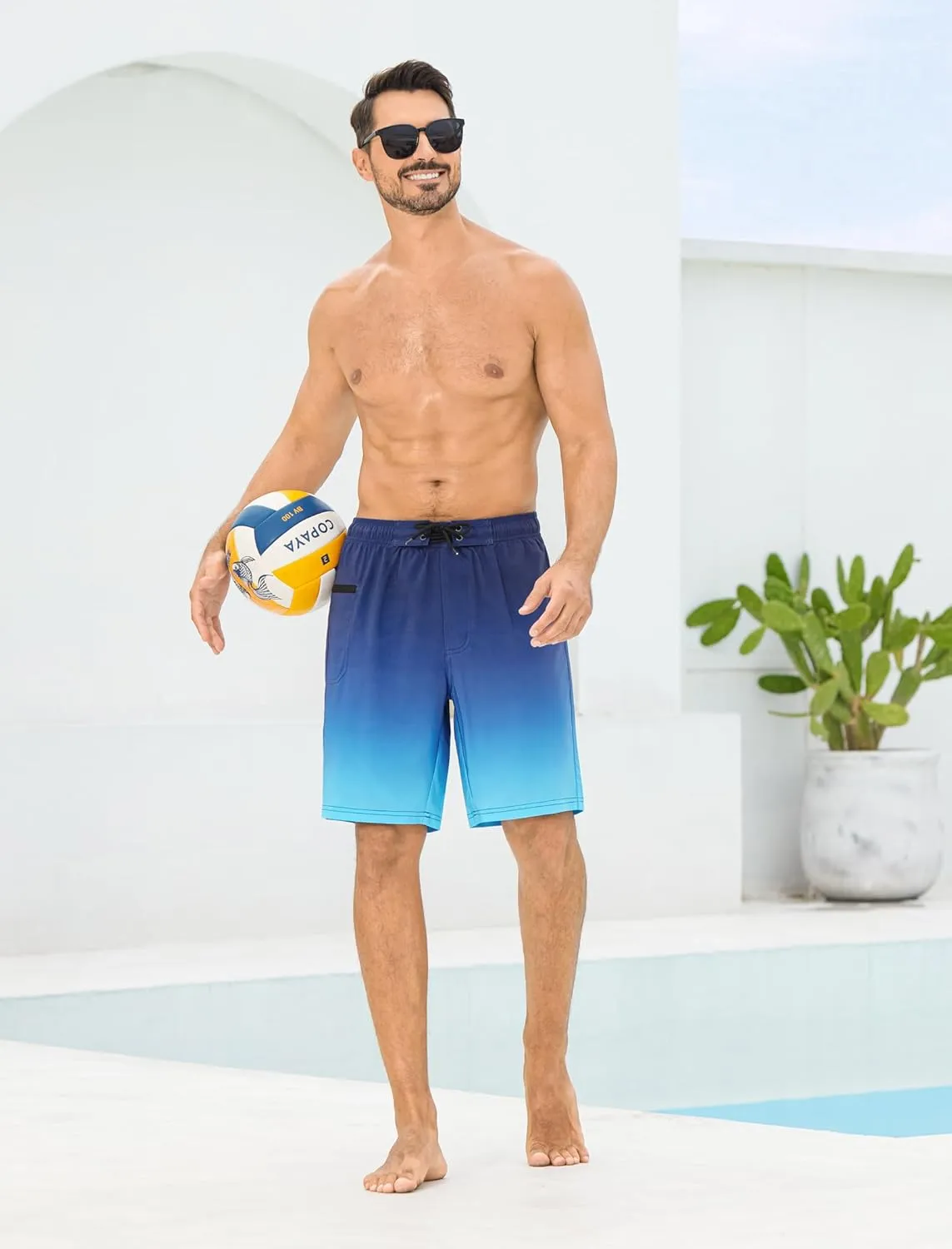 SILKWORLD Men's Swim Trunks with Compression Liner 9" Swimming Trunk 2 in 1 Beach Quick Dry Shorts with Zipper Pocket