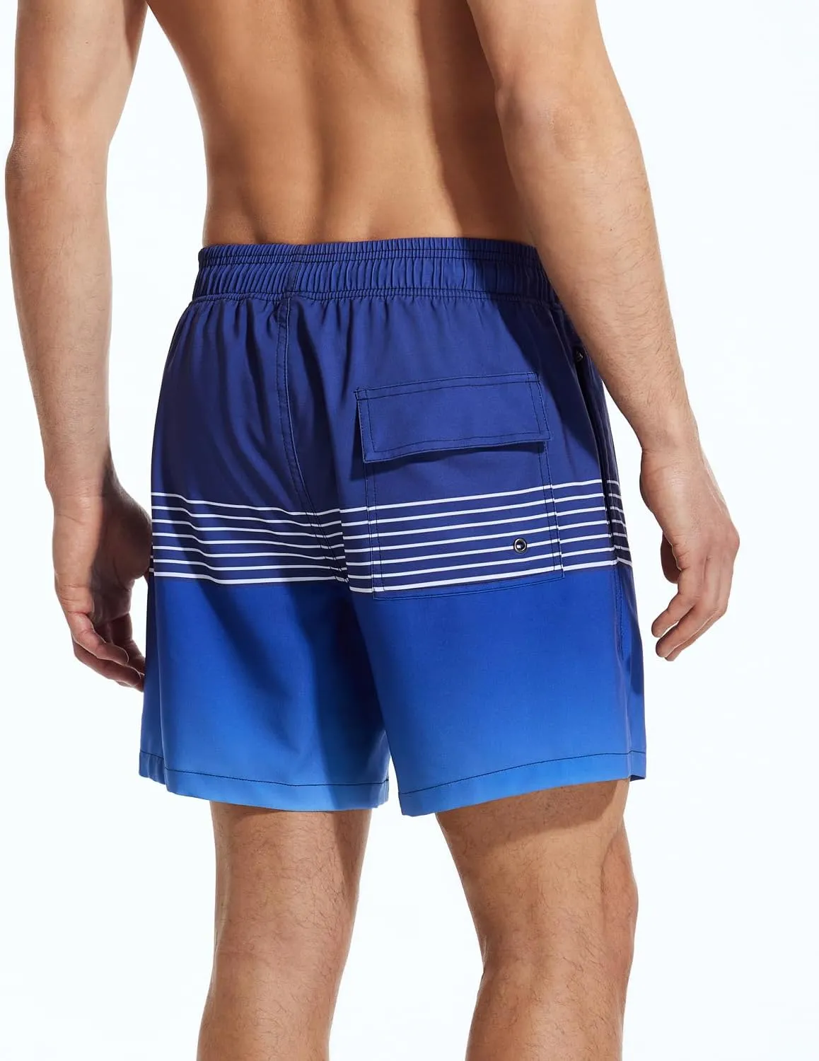 SILKWORLD Mens Swimming Trunks with Compression Liner 2 in 1 Quick-Dry Swim Shorts with Zipper Pockets
