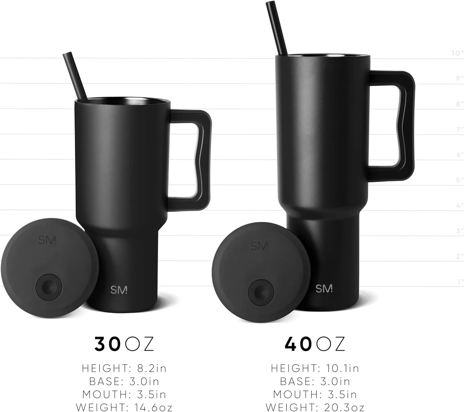 Simple Modern 40 oz Trek Tumbler with Handle and Straw Lid | Cup Holder Friendly Insulated Stainless Steel Travel Mug | Berry Twist