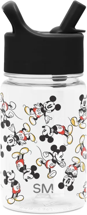 Simple Modern Disney Mickey Mouse Kids Water Bottle Plastic BPA-Free Tritan Cup with Leak Proof Straw Lid | Reusable and Durable for Toddlers, Boys | Summit Collection | 12oz, Mickey Mouse Retro