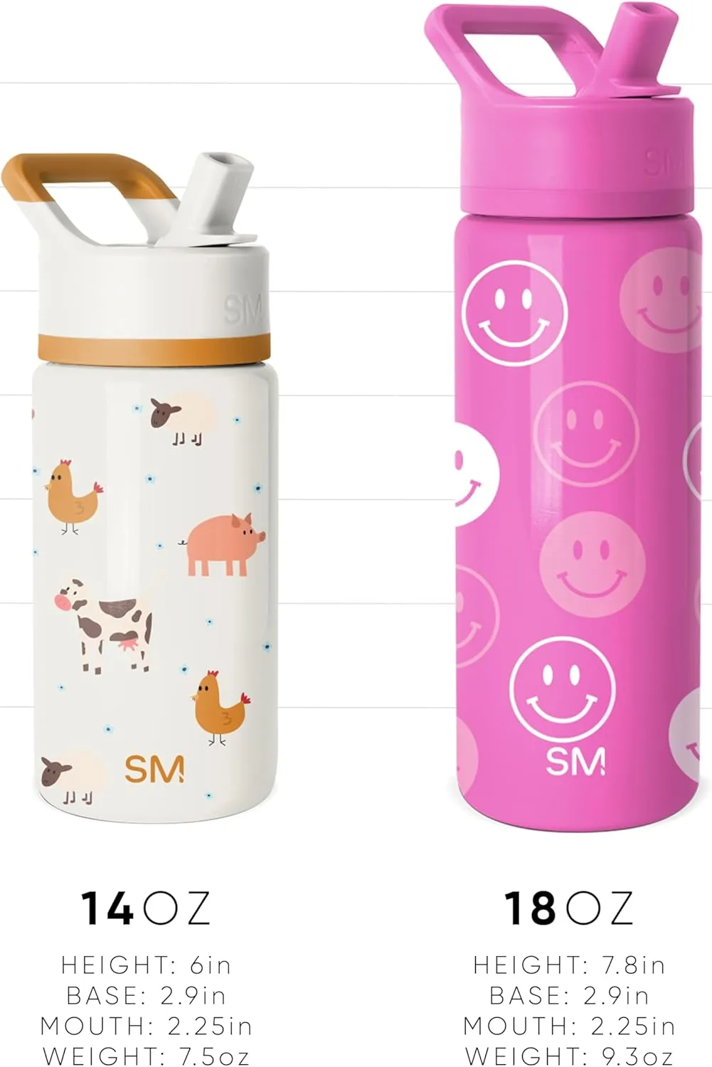Simple Modern Kids Summit Water Bottle with Straw Lid | 18oz Stainless Steel Tumbler for Toddlers, School | Tie-Dye
