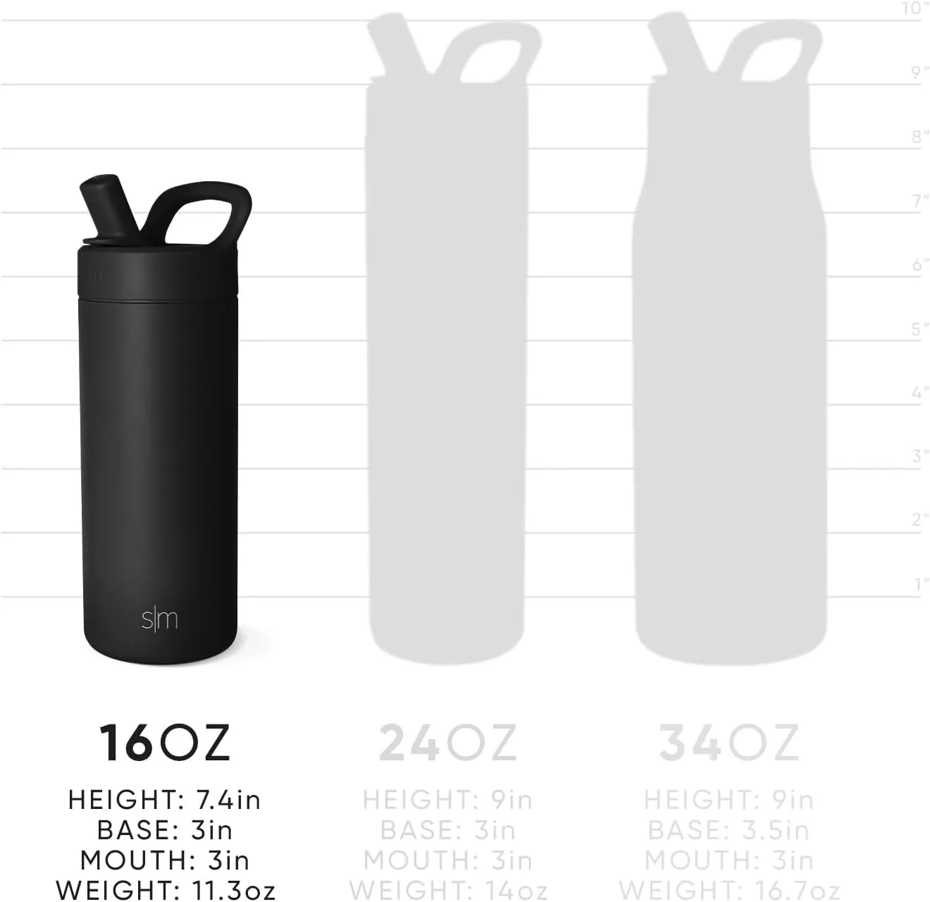 Simple Modern Kids Water Bottle with Straw lid | Insulated Stainless Steel Thermos | Reusable Water Bottles for Boys, Girls, School | Leak Proof & BPA Free | Mesa Collection | 16oz, Midnight Black