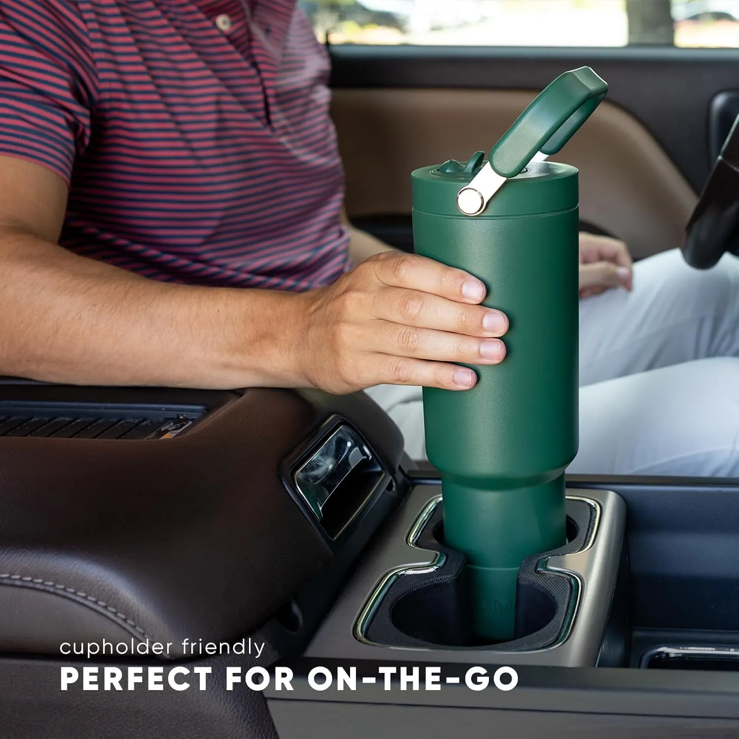 Simple Modern Trek Pivot | 40oz Flip Straw Tumbler with Handle | Water Bottle & Boot | Interchangeable Straw & Chug Lids | Insulated Stainless Steel Jug | Gym Sports Outdoors | Ember Red