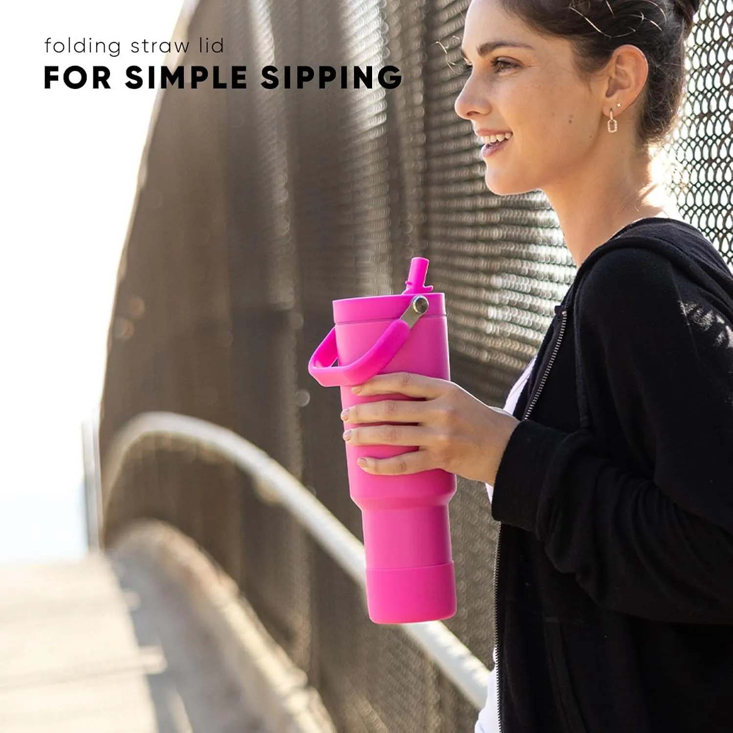 Simple Modern Trek Pivot | 40oz Flip Straw Tumbler with Handle | Water Bottle & Boot | Interchangeable Straw & Chug Lids | Insulated Stainless Steel Jug | Gym Sports Outdoors | Ember Red