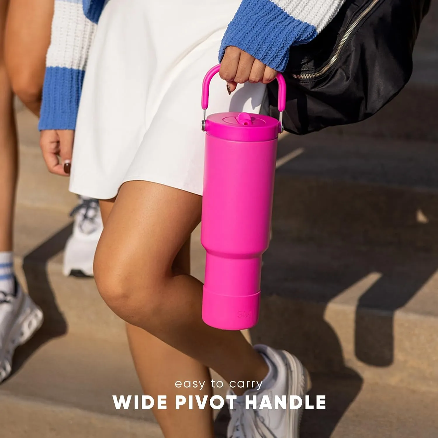 Simple Modern Trek Pivot | 40oz Flip Straw Tumbler with Handle | Water Bottle & Boot | Interchangeable Straw & Chug Lids | Insulated Stainless Steel Jug | Gym Sports Outdoors | Ember Red