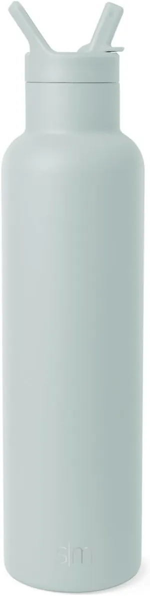 Simple Modern Water Bottle with Narrow Mouth Straw Lid Metal Thermos Vacuum Insulated Stainless Steel l Reusable Leak Proof BPA-Free Flask | Ascent Collection | 24oz, Sea Glass Sage