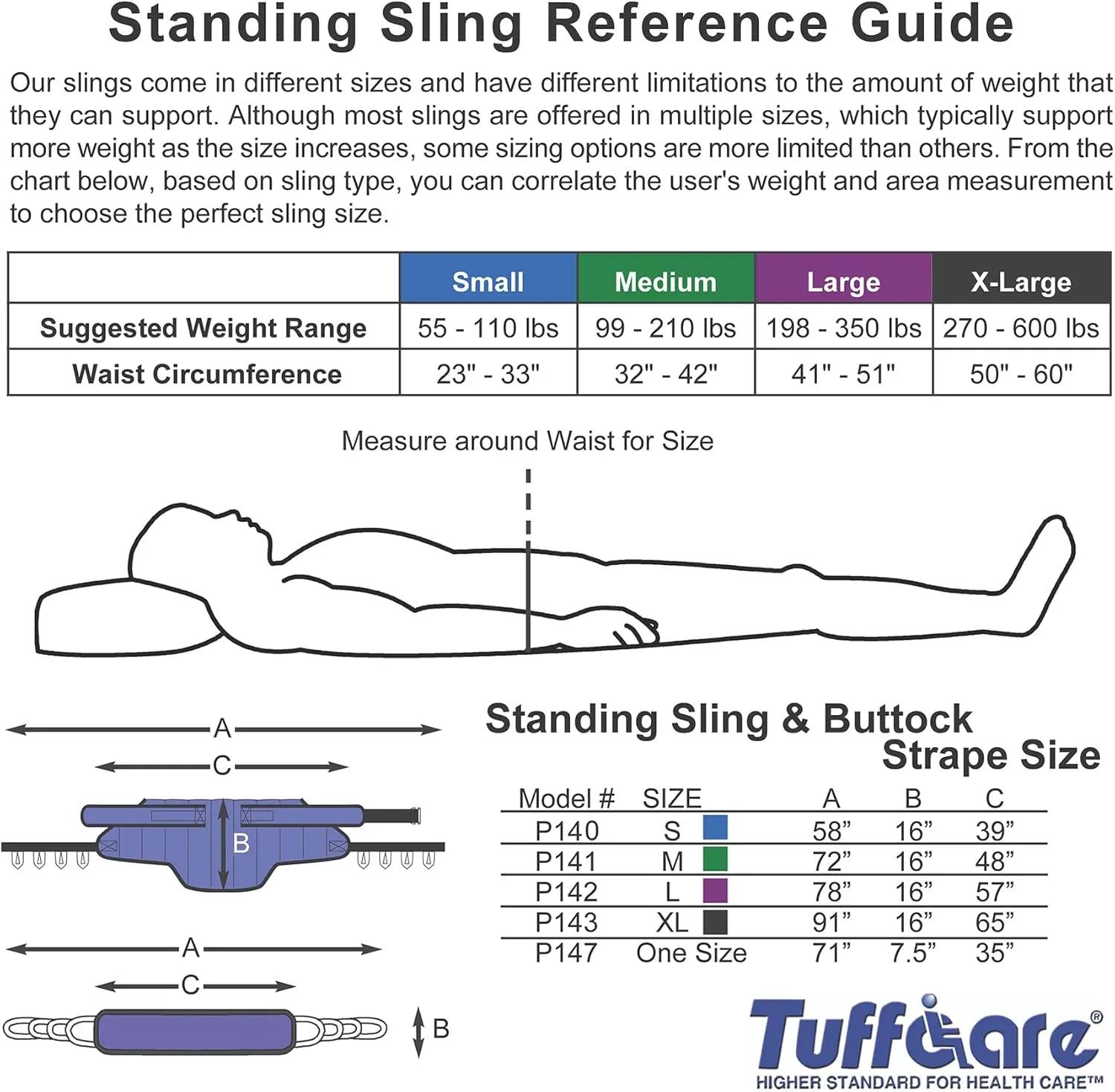 Sit to Stand Assist Standing Sling w/Belt (Large) fits Hoyer, Invacare, McKesson, Drive, Lumex, Medline, Joerns and Other Sit to Stand Lifts, Solid Fabric Polyester Patient Lift Slings