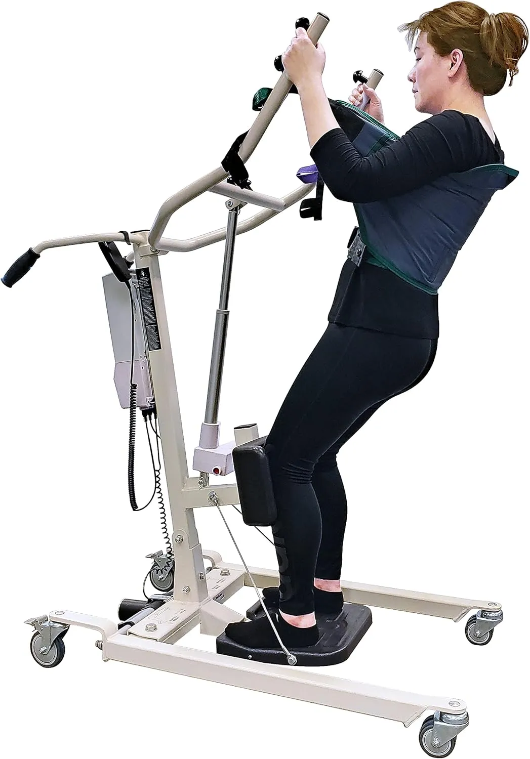Sit to Stand Assist Standing Sling w/Belt (Large) fits Hoyer, Invacare, McKesson, Drive, Lumex, Medline, Joerns and Other Sit to Stand Lifts, Solid Fabric Polyester Patient Lift Slings