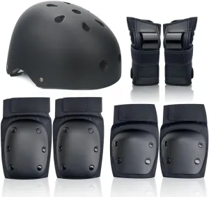 Skateboard Protective Gear Set - Complete Safety Kit with Turtle Knee Pads, Elbow Guards, Wrist Support & Breathable Helmet for Adults/Kids