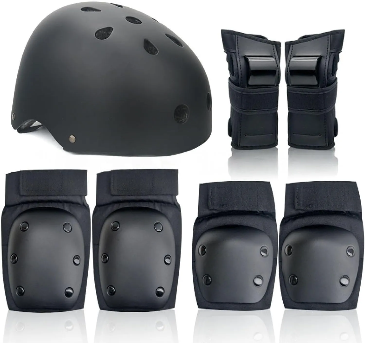 Skateboard Protective Gear Set - Complete Safety Kit with Turtle Knee Pads, Elbow Guards, Wrist Support & Breathable Helmet for Adults/Kids