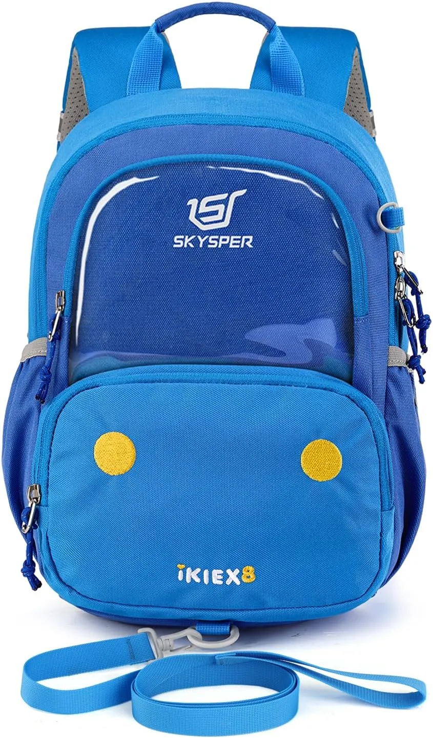 SKYSPER Small Toddler Backpack with Safety Anti-lost Leash Kids Travel Daypack for Preschool Kindergarten for Boys Girls