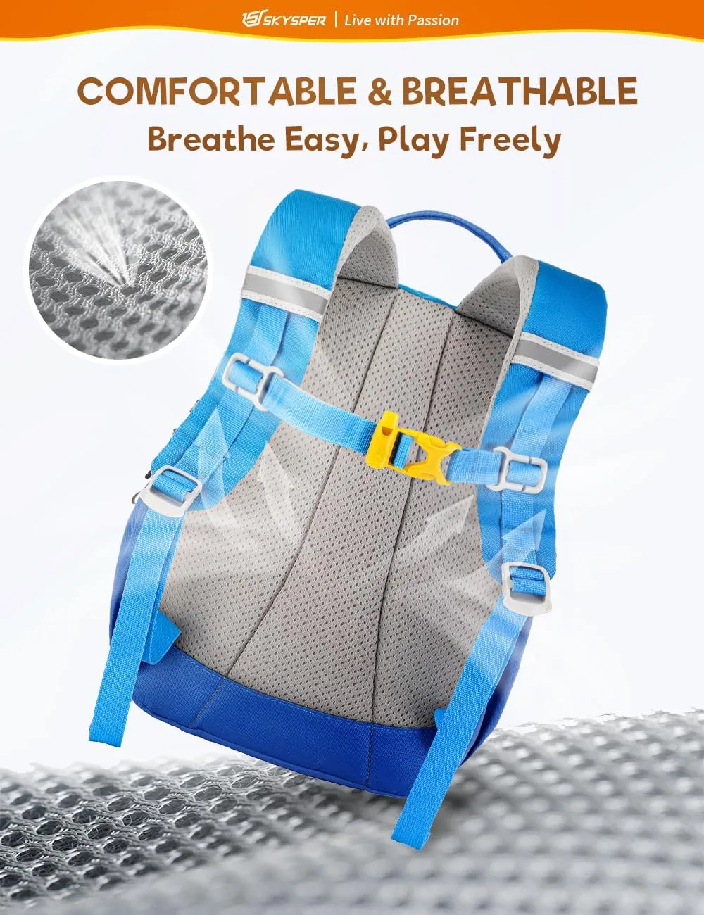 SKYSPER Small Toddler Backpack with Safety Anti-lost Leash Kids Travel Daypack for Preschool Kindergarten for Boys Girls