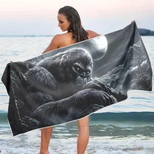 Sleep Sasquatch Beach Towel Quick Dry Oversized for Women Men Large Size Portable Sandproof Beach Blanket 31x71 in