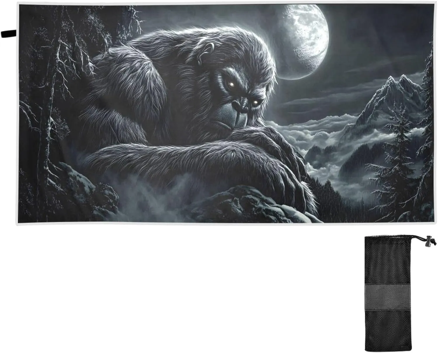 Sleep Sasquatch Beach Towel Quick Dry Oversized for Women Men Large Size Portable Sandproof Beach Blanket 31x71 in